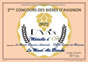 2022 concours bieres avignon medaille or mand ale blanche